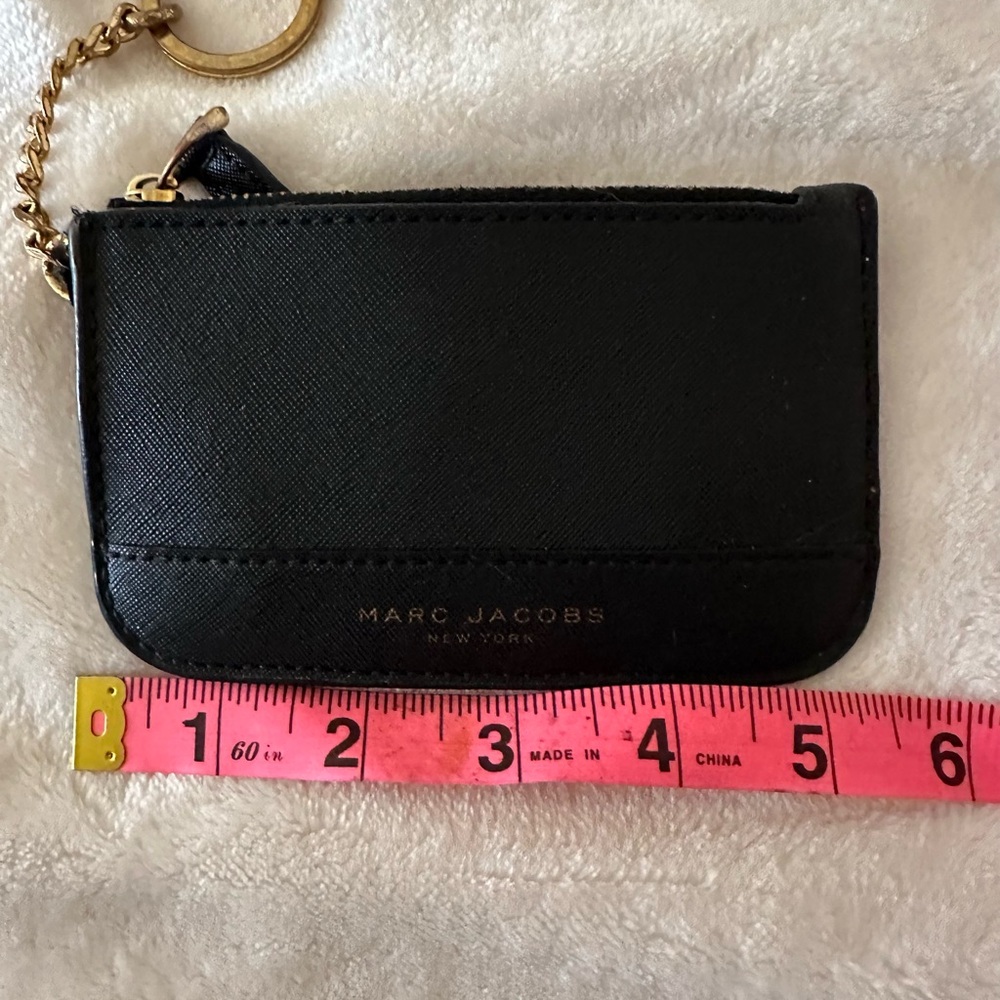Marc Jacobs Black Leather Keychain Wallet